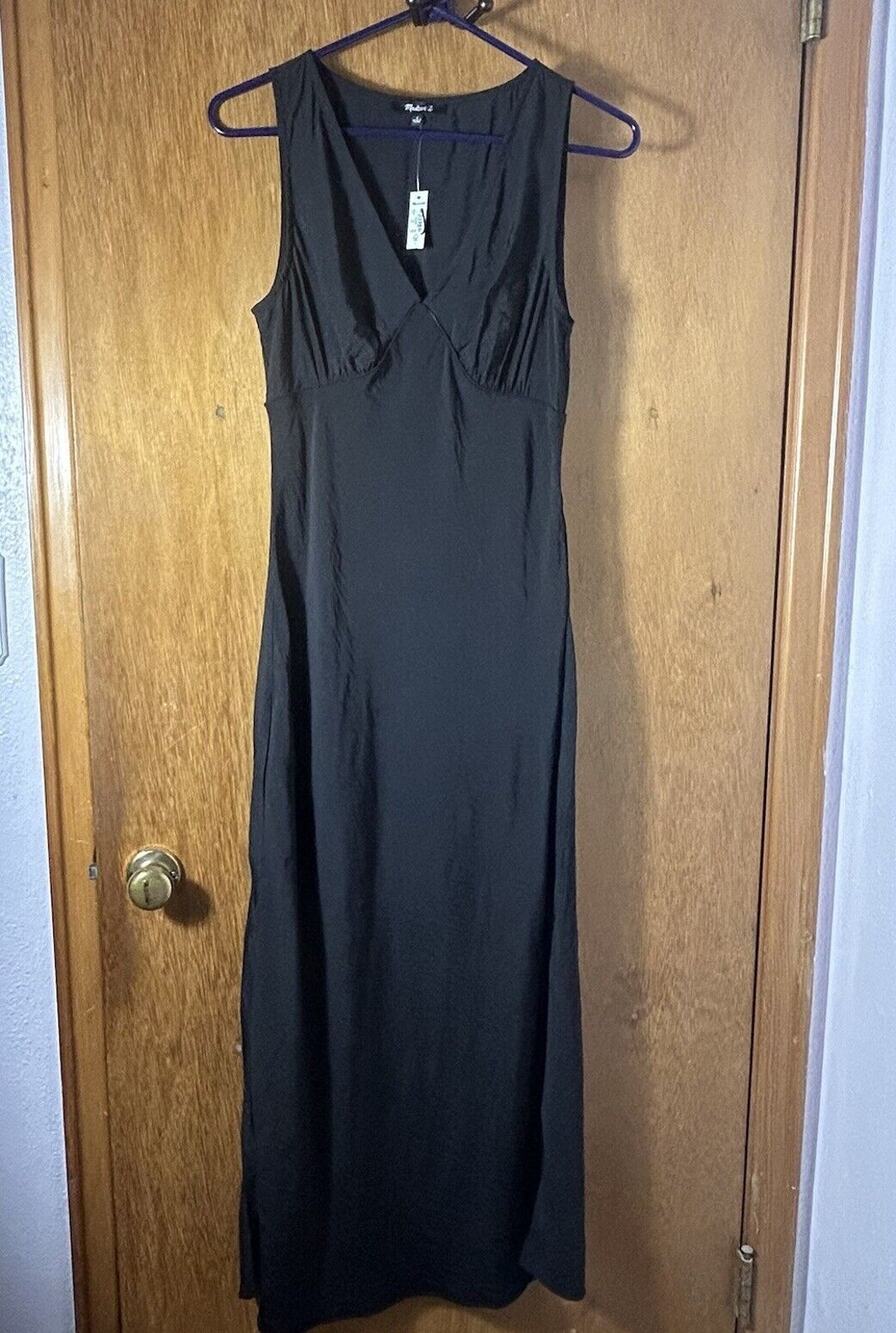 Madewell The Ariana Midi Dress Sleeveless True Black Size 2 NWT